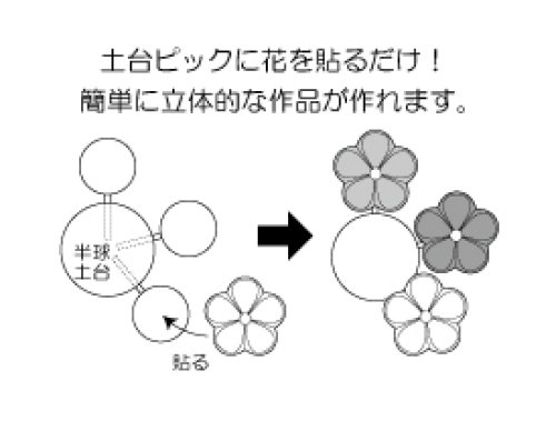 他の写真1: つまみ細工ボール紙土台付ピック