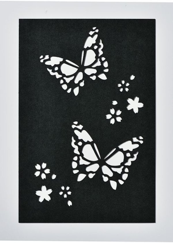 画像1: 手作り御集印帳用透かしフレーム（蝶々）