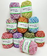 【ネットバッグが作れる編み図をプレゼント！！】メタリックヤーン　〈ルビー〉【50ｍ巻】29色展開