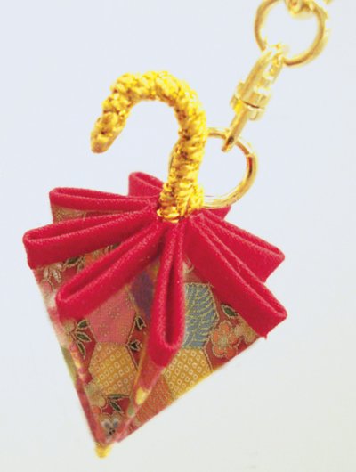 画像1: 縫わずに作る！和のミニ傘キーホルダー
