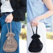 画像1: 【7/20頃出荷開始】韓国と日本で人気上昇中！metallic free cord(メタリックフリーコード)で編む巾着バッグキット (1)