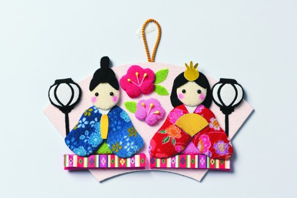 画像1: ひなまつり　押絵飾り　扇ひな (1)