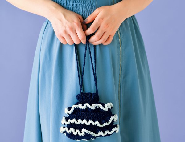 画像4: 【5/初旬発売開始】【ぽこぽこバッグorフリル巾着の選べる編み図付き!!】POPでかわいいテープヤーン♪　Mignon(ミニョン) (4)